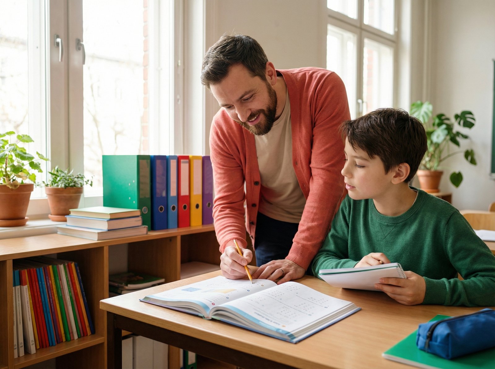 Tutor che aiuta uno studente